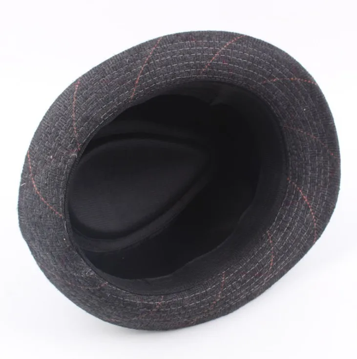 British Style Gentleman Cap Tweed Checked Men Fedora Hats