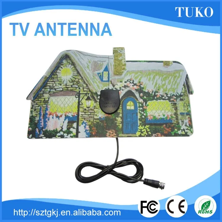 Для продажи новейших плоский тонкий крытый активное 25dbi цвет uhf hdtv антенны для тв
