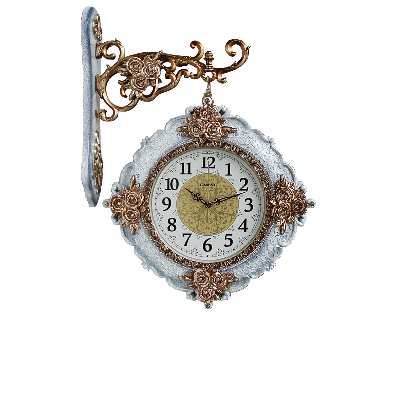 Двойной уход за кожей лица с украшением в виде розы; Садвые бесшумные кварцевые настенные часы вы легко сможете повесить в любом месте художественная Лепка современная бытовая B8219G-8