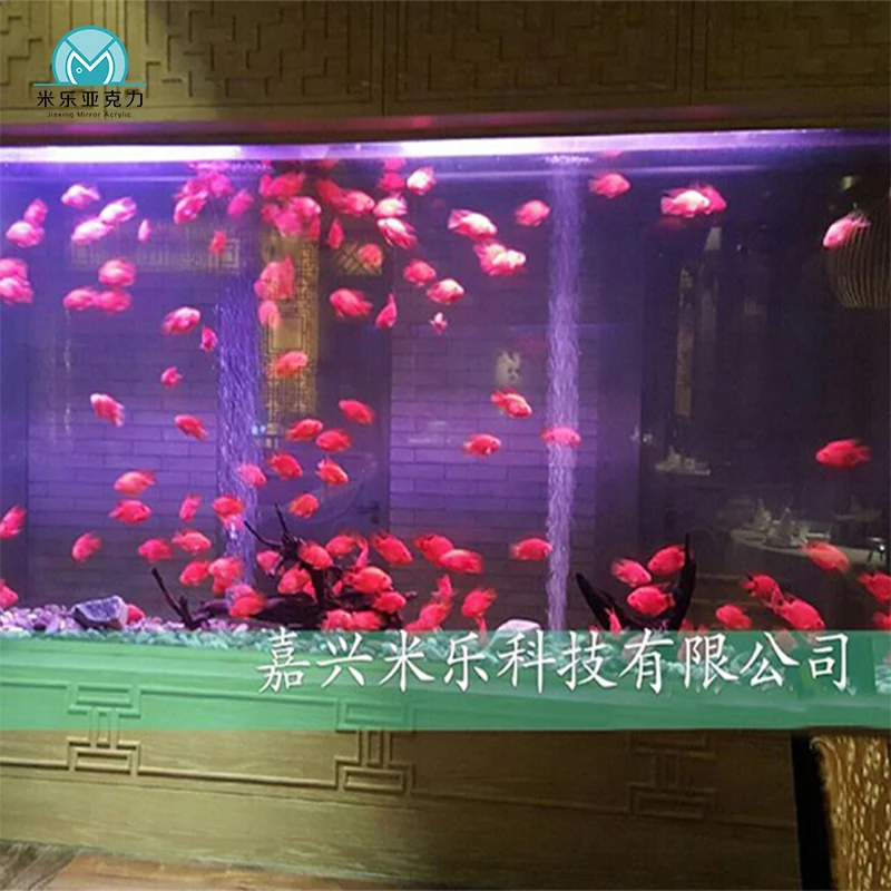 Hot sale newly designed modern style glass koi pond fish tank aquarium for restaurant