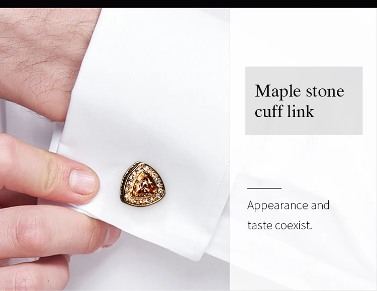 Кристалл горный хрусталь CZ запонки мужские свадебные деловые рубашки 18K позолоченные запонки