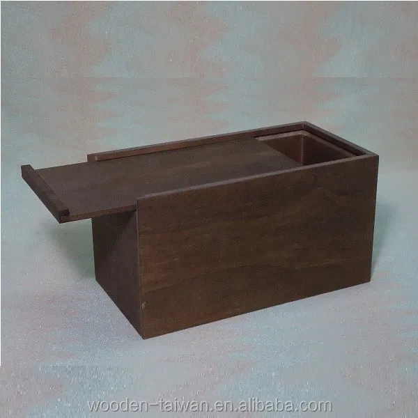 Shoe wooden boxes with slider lid