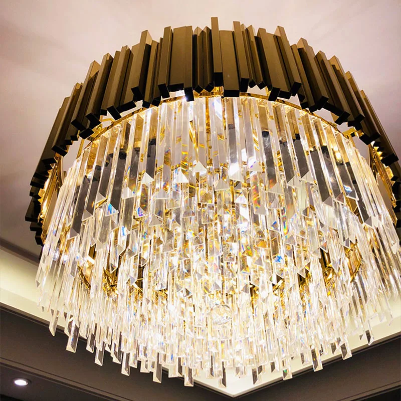 
post modern luxury k9 crystal chandelier lighting gold chandeliers pendant lights for home 