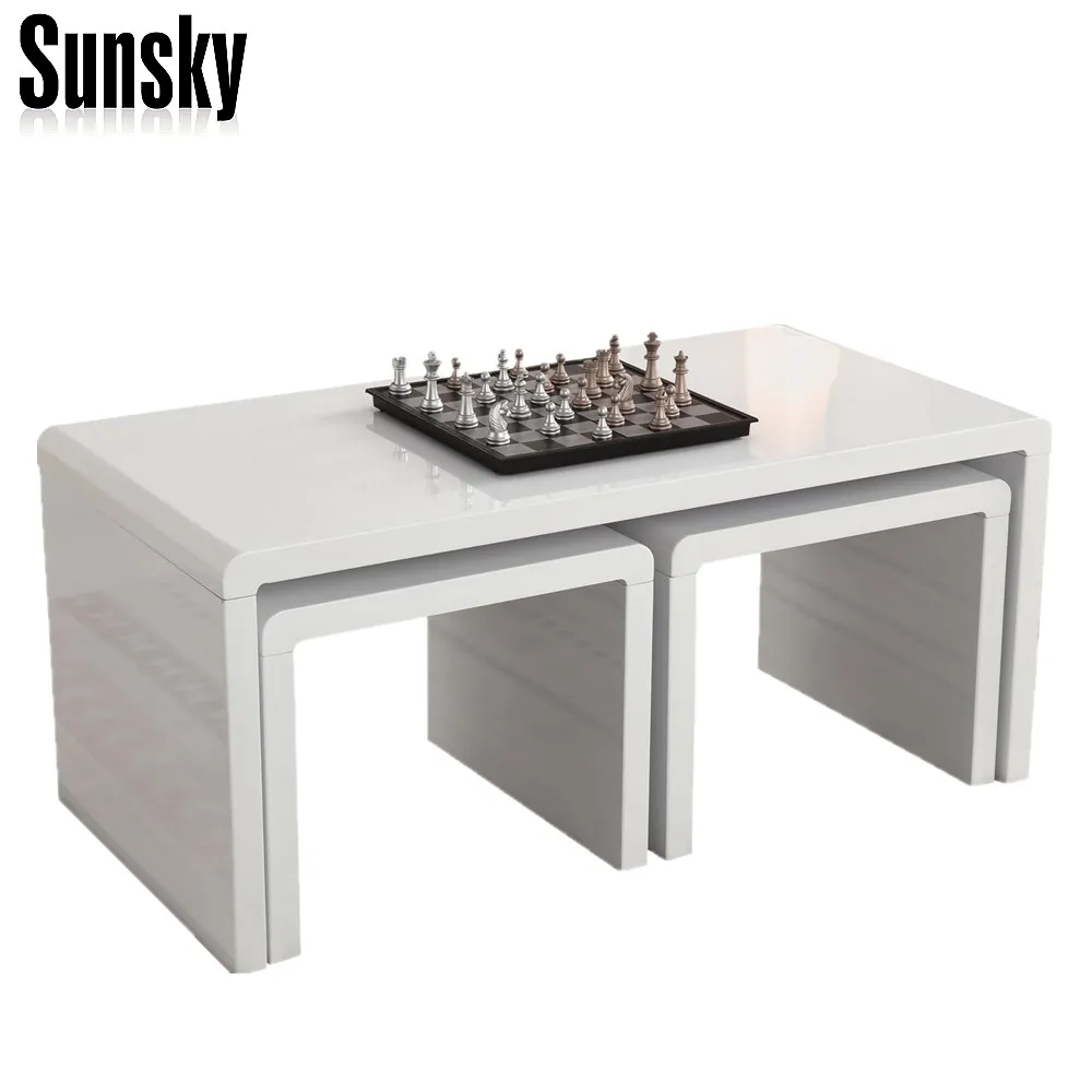 Оптовая продажа мебель для гостиной набор кофейного столика с белым гнездом высоким