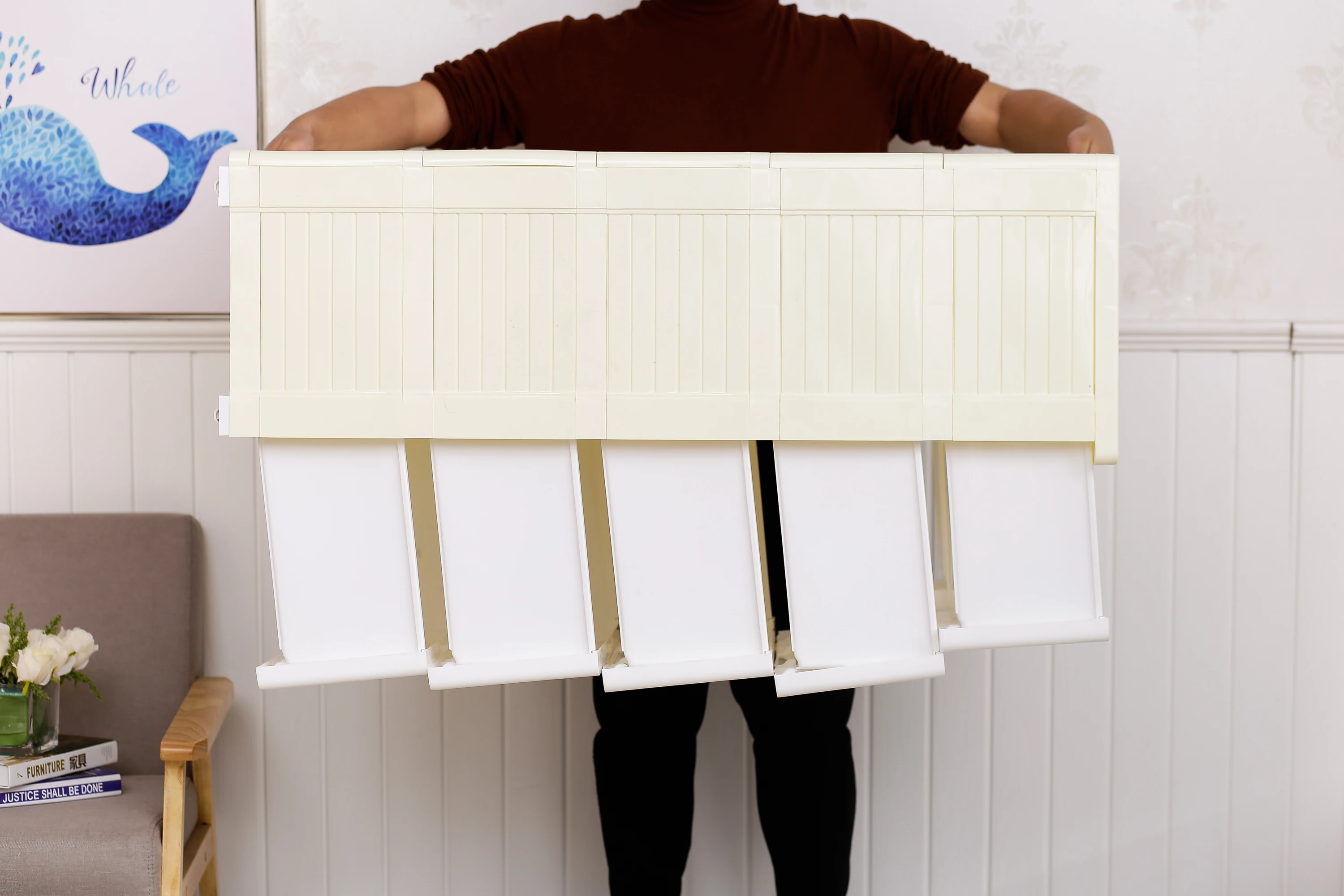 Huizhong 5 Layers Lovely Cartoon Dog Living Room Bedroom Plastics Drawers Storage Cabinet