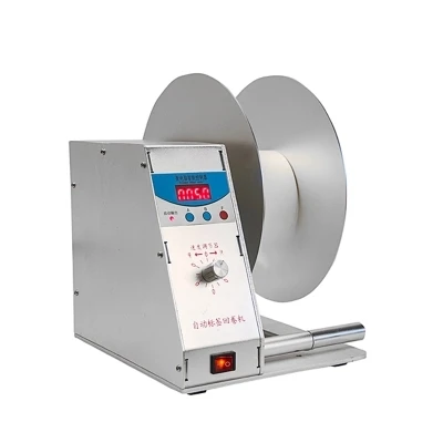 Digital Automatic Label Rewinder Clothing tags barcode Stickers rewinding machine