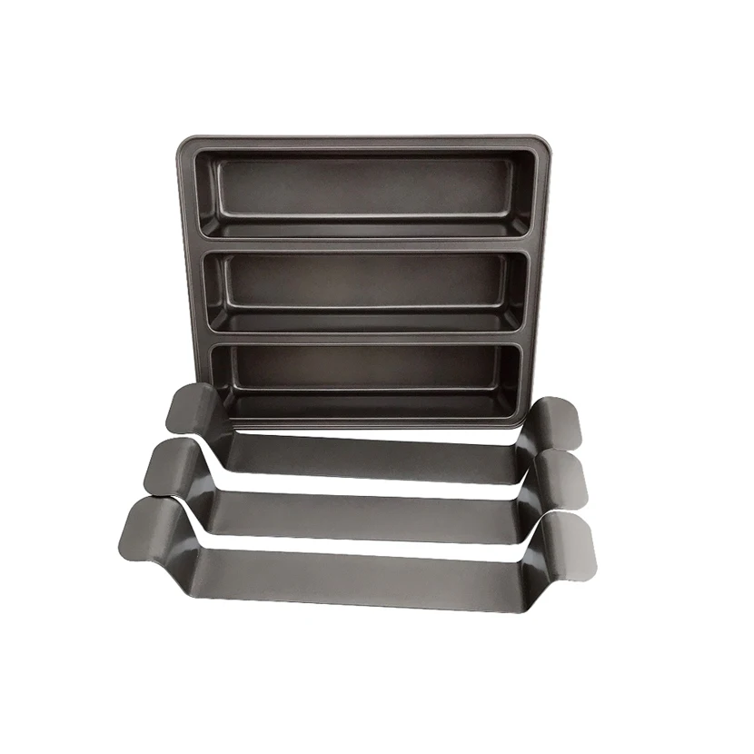 2019 hot sale high quality carbon steel 3 division non sticker lasagna Baking pan meat loaf pan with insert
