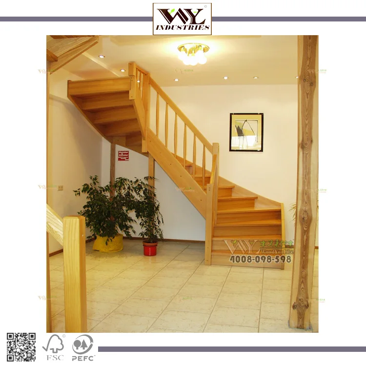 
Wholesale Solid Wood Tread Stairs Floating Cantilevered Staircase 