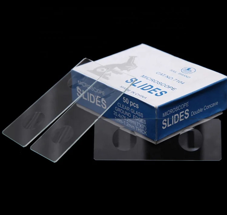 Medical Glass Microscope Slides Single Depression Concave