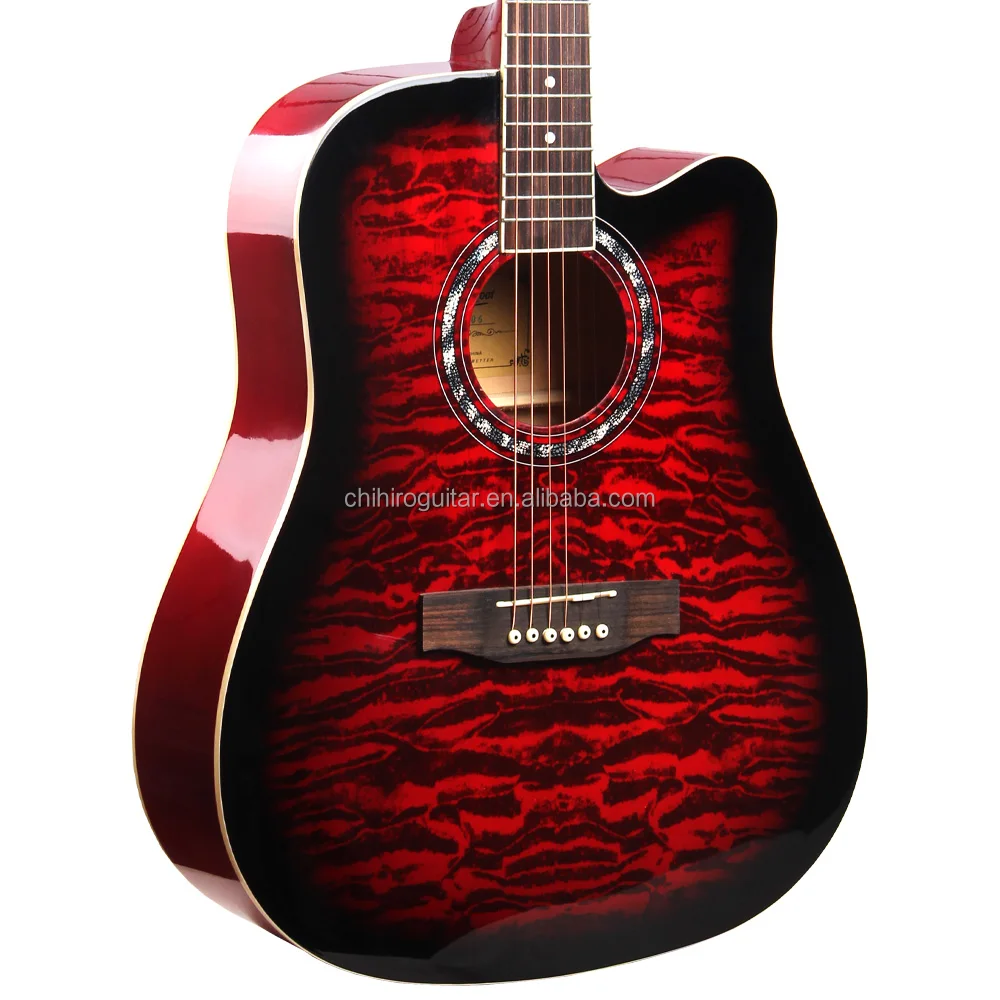 basswood guitar tiger stripes beginner acoustic guitar with EQ TR406