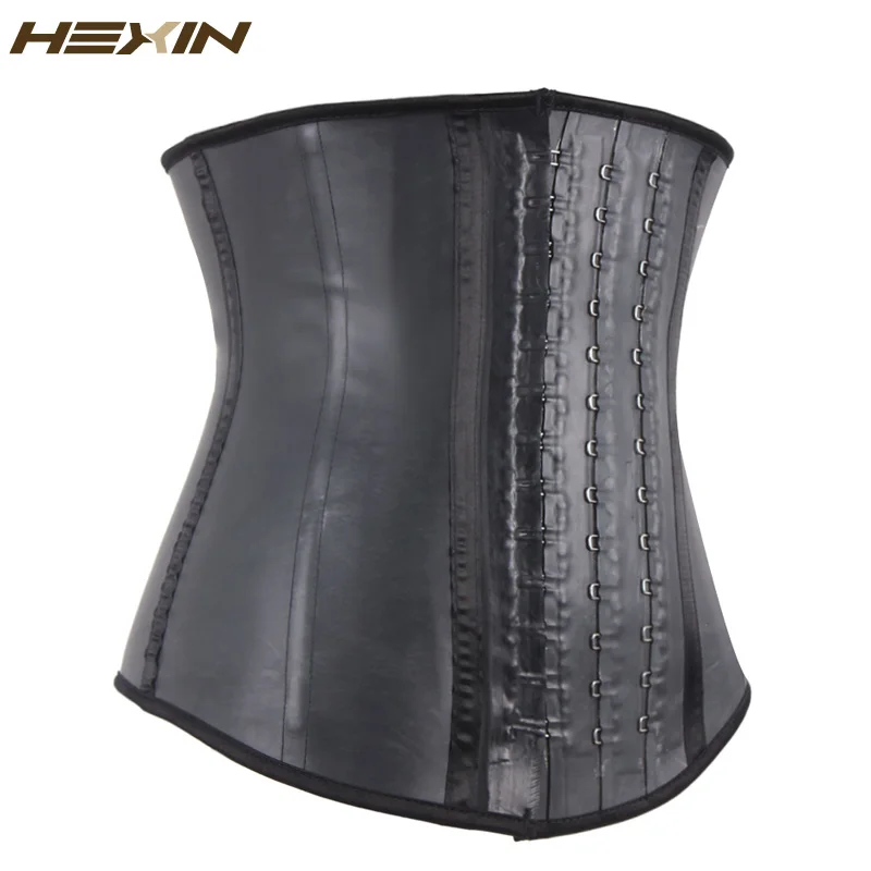 HEXIN 100% Rubber Latex Waist Trainer Big Hooks Steel Boned Waist Trainer Corset Underbust Fajas Shapewear