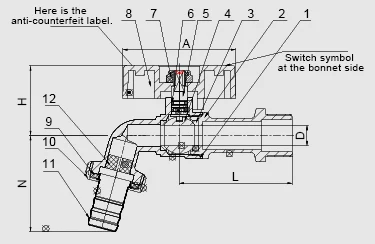 Wall Mounted Hot Selling Kitchen Brass Water Cock Bibcock Tap