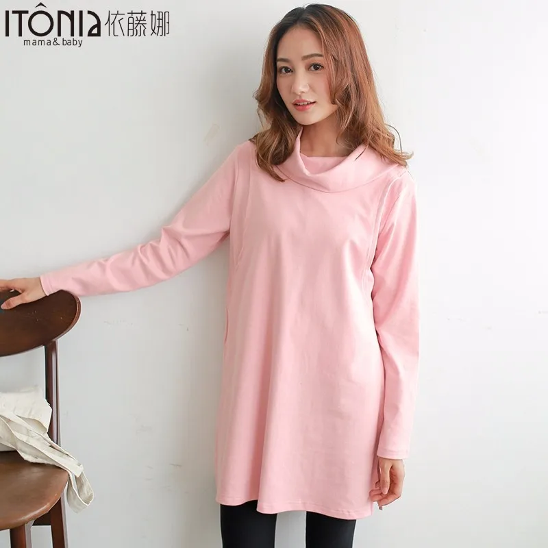 Wholesale short high-necked pregnant women dresses for breastfeeding
