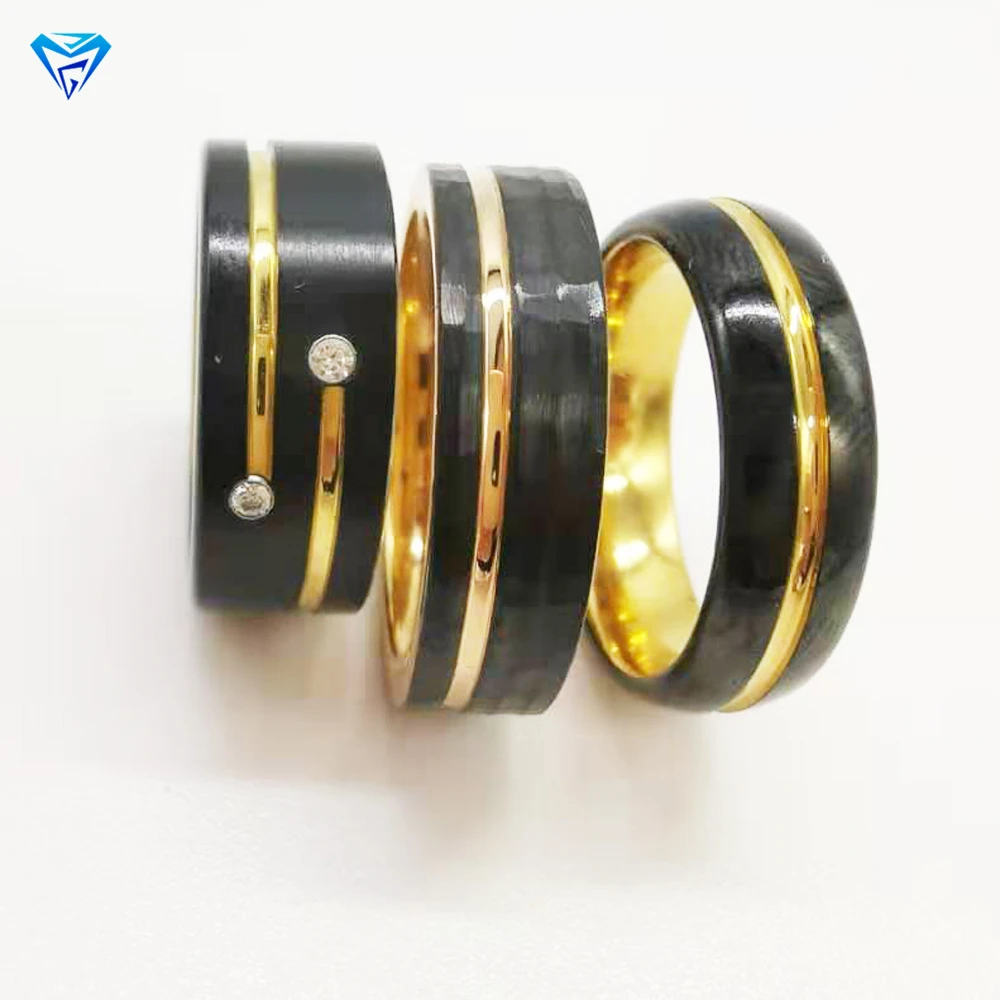 High Quality Various Size Fashionable Wholesale Carbide Blue Rings In Jewelry Gentlemen Tungsten Ring