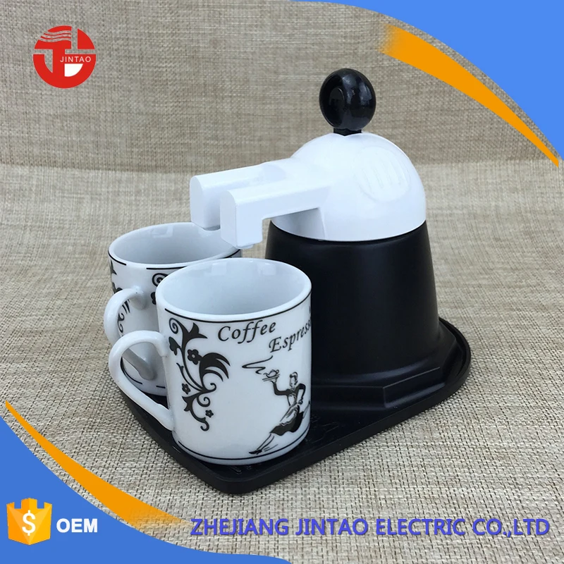 on stove 2 cups mini espresso moka coffee machine with cups