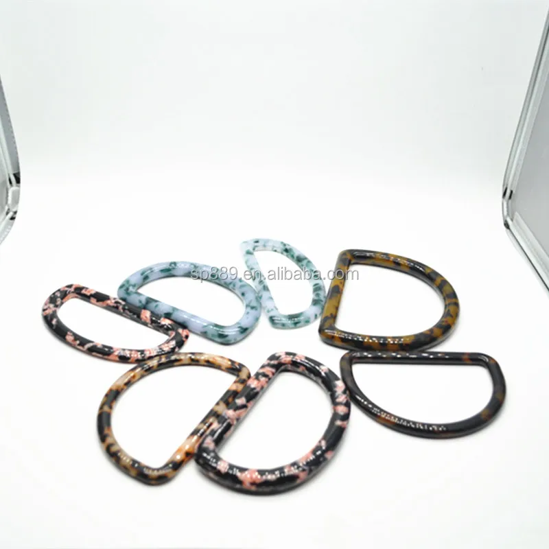 Высококачественные ацетатные D-кольца с ручками в винтажном стиле ручки из пластиковой латуни и сплава-оптовая продажа для сумок ремней