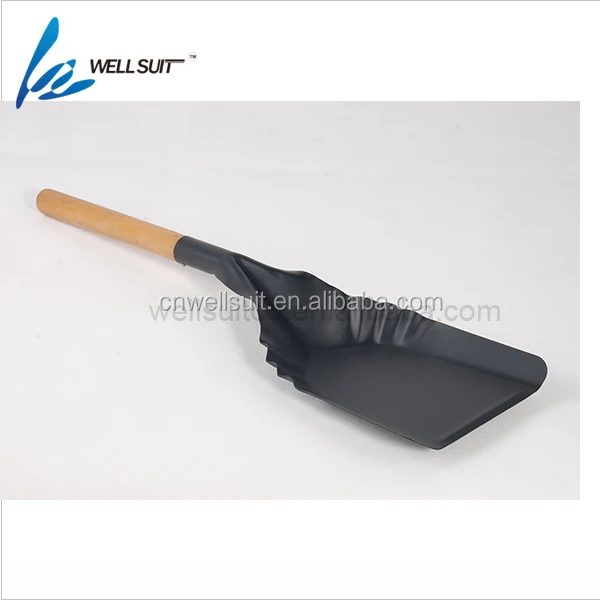 
USA Best fireplace easy carry black iron shovel with wooden handle 