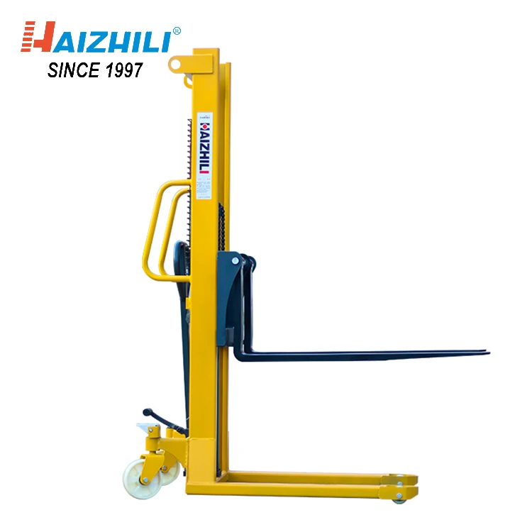 500KG 1000kg 2000kg 3000kg Loading Capacity 1100-1600mm Lifting Height Portable Mini Manual Hand Stacker Forklift