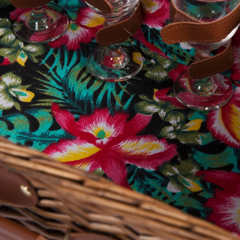 Fancy Lining Cloth Weaving Willow Rattan Square Box Food Storage Suitcase Beach Picnic Wicker Hanging Fruit Baskets In Bulk