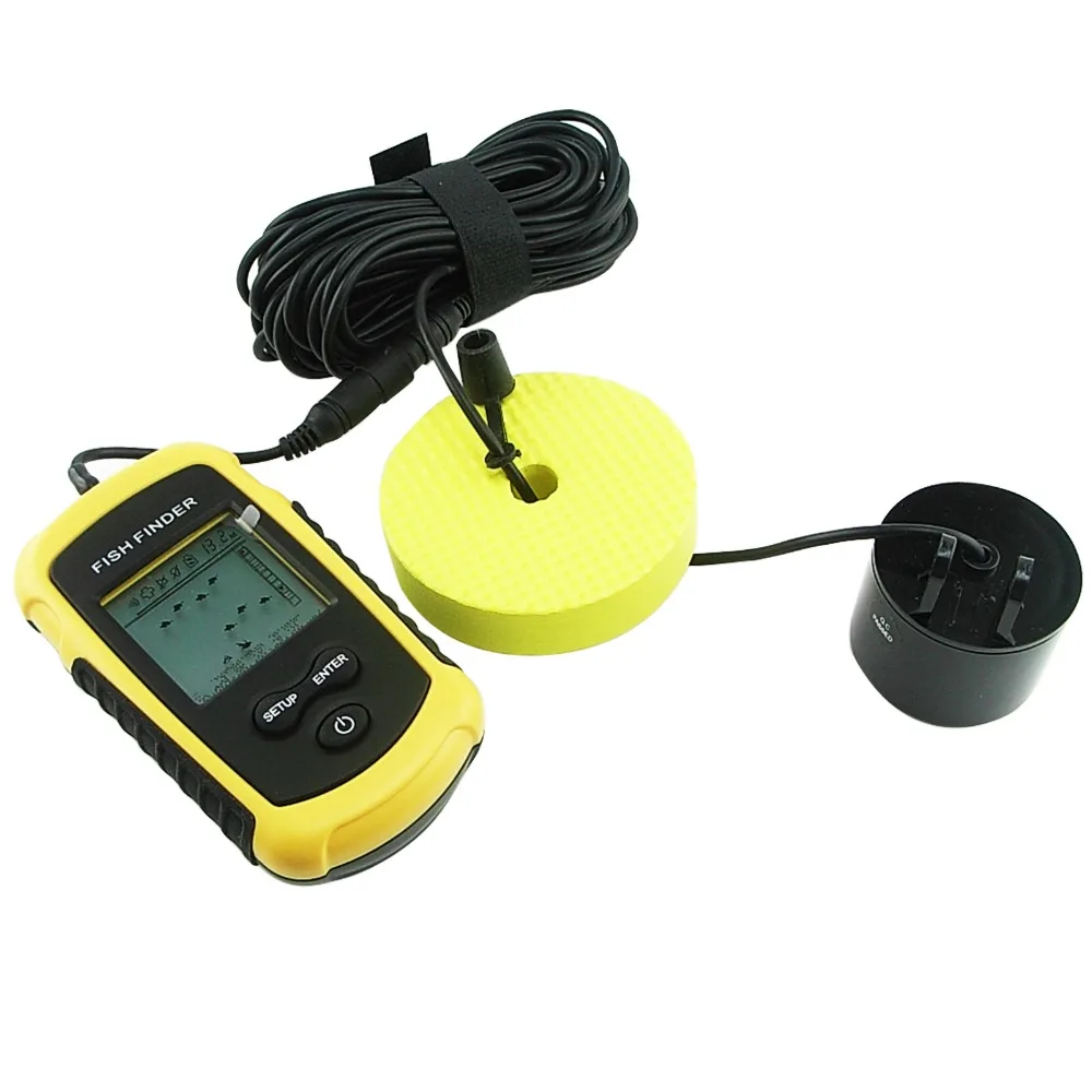 LUCKY Fishfinder Alarm 100M Detects Weeds, Grass, Rock Digital Sonar LCD Fish Finder
