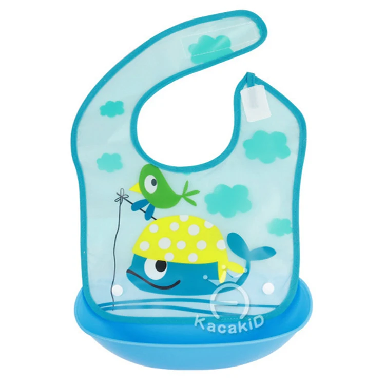 Amazon Top Seller 2018 Cheap Price EVA Material Baby Bibs Waterproof with Food Pocket