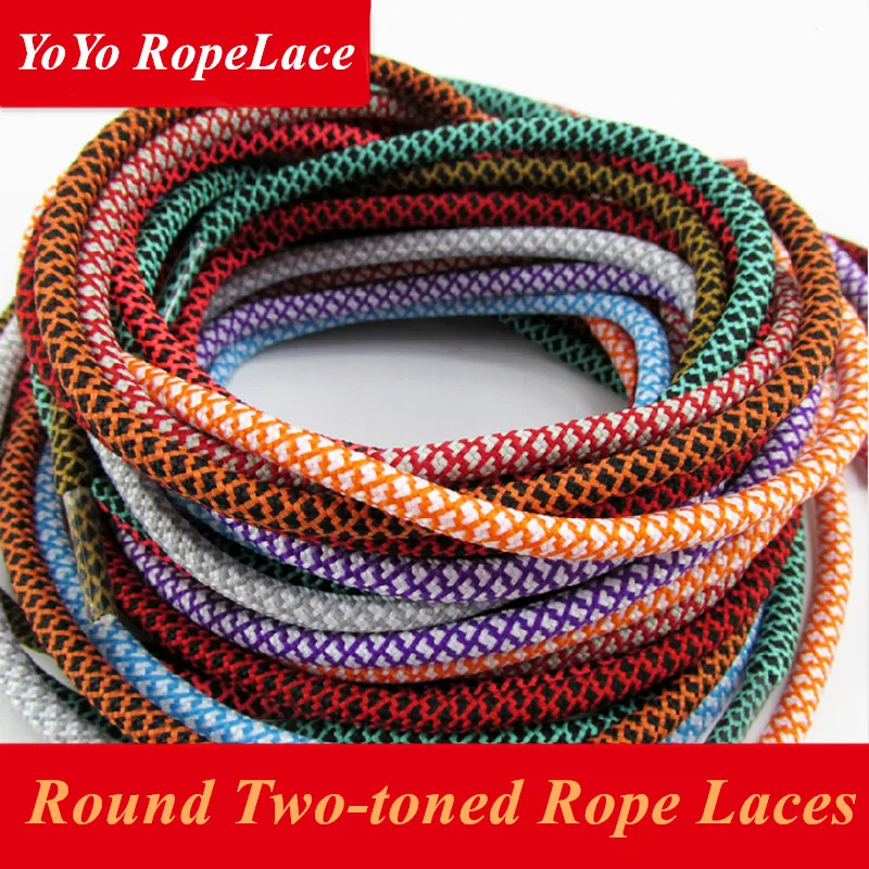 2021 Fuzhou YoYo Fashion Rope Shoe Laces Round Colored Rope Laces for Asics Shoes