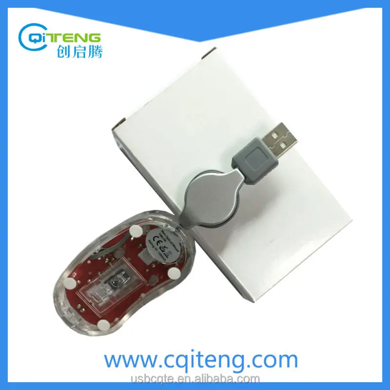 Завод прозрачный выдвижной кабель мыши мини-мышь