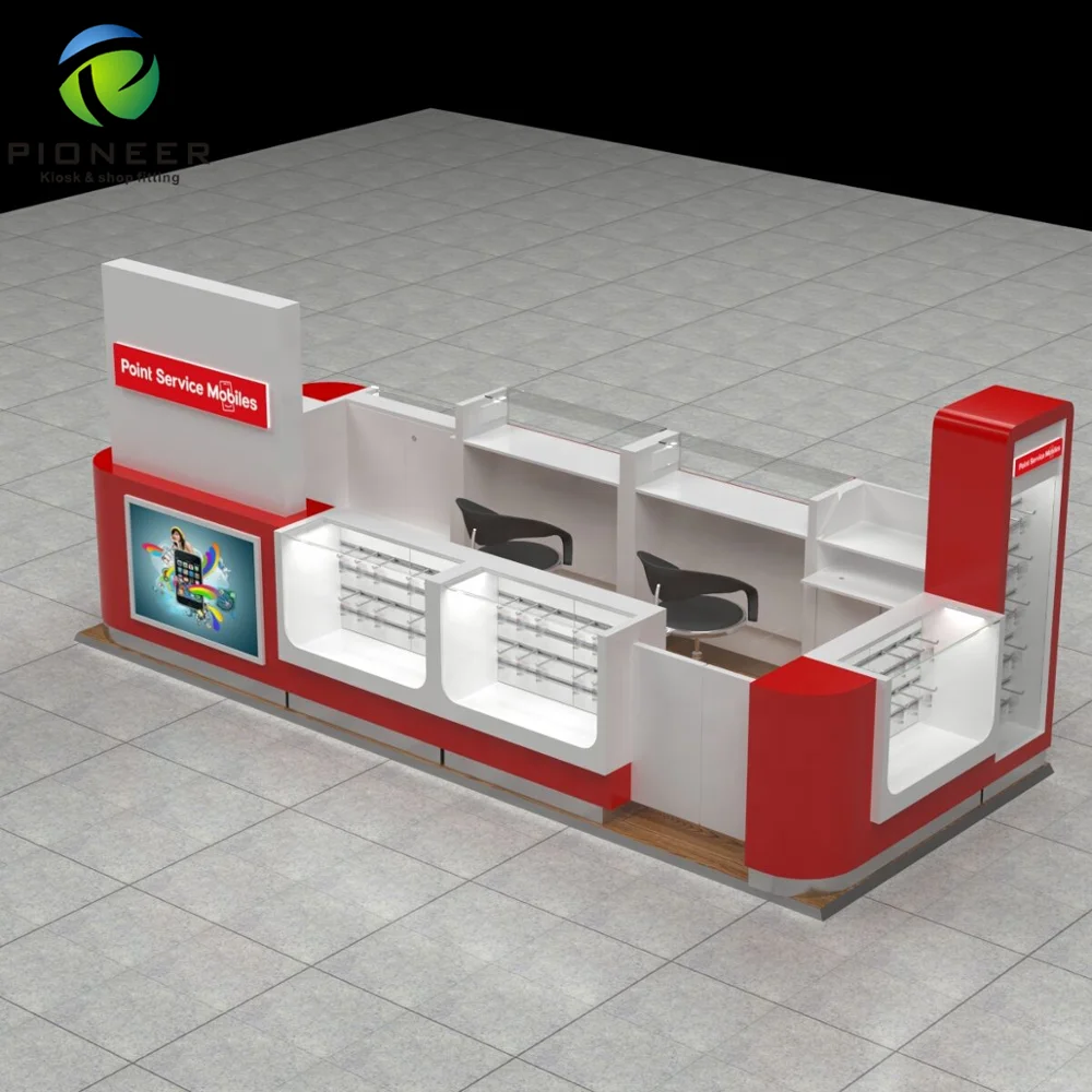 
French Save Phone Kiosk Brand Design Mobile Shop Counter Mall Cell Phone Accessary Kiosk 