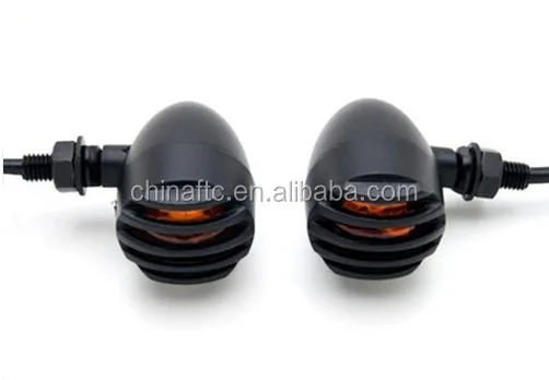 Motorcycle Custom Vintage Aluminum grilled Turn signals, indicator,Turn light