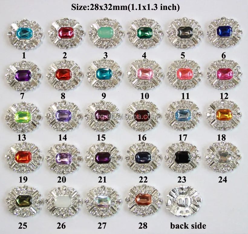 Button Flatback Button MYGRB010 Wholesale Rhinestone Metal Silver Zinc Alloy Plating Square Sewing Accessories with Rhinestones