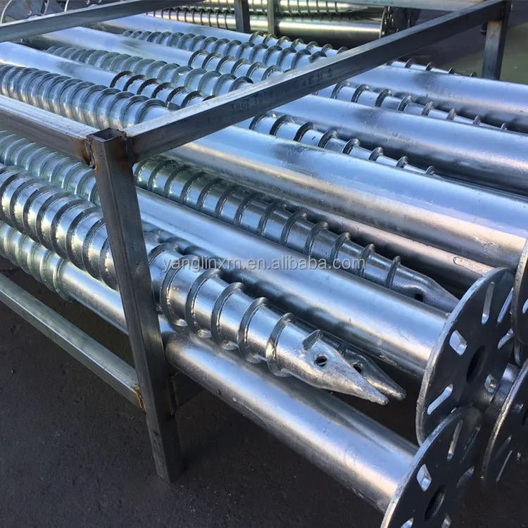 PV Mounting Foundations Galvanized Steel Ground Screws Piles for Solar Mounting System Wooden House Chalet