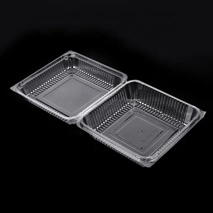 Custom  plastic square storage food packaging box with lid