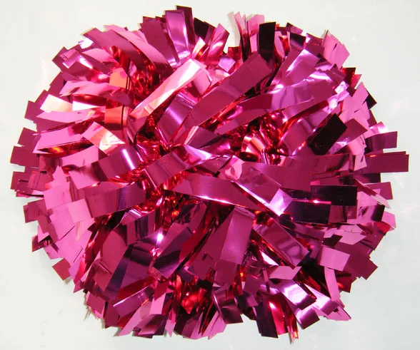 
Cheerleading metallic hot pink pom poms 