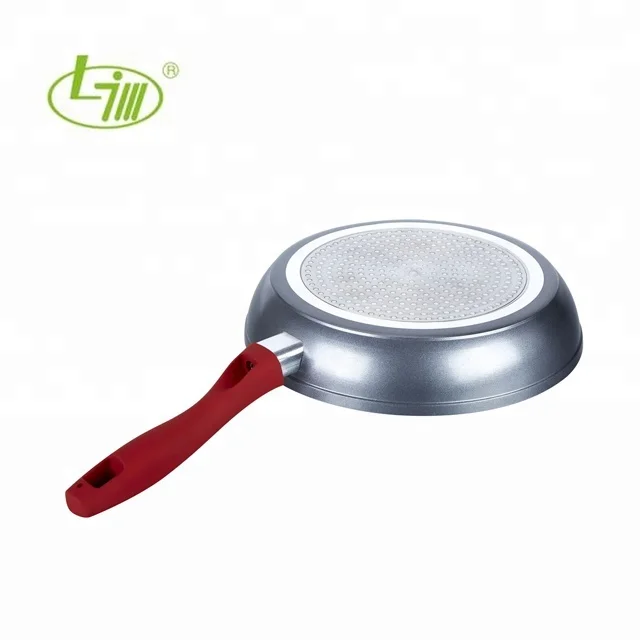 Durable Metallic Grey Forged Aluminum Non-stick Induction Base Fry Pan with Bakelite Handle and Stainless Steel Induction base