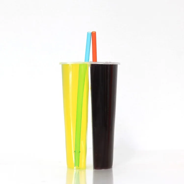 Split Cup 32oz Disposable Plastic Share Cups Frozen Drink Two Pieces Cups
