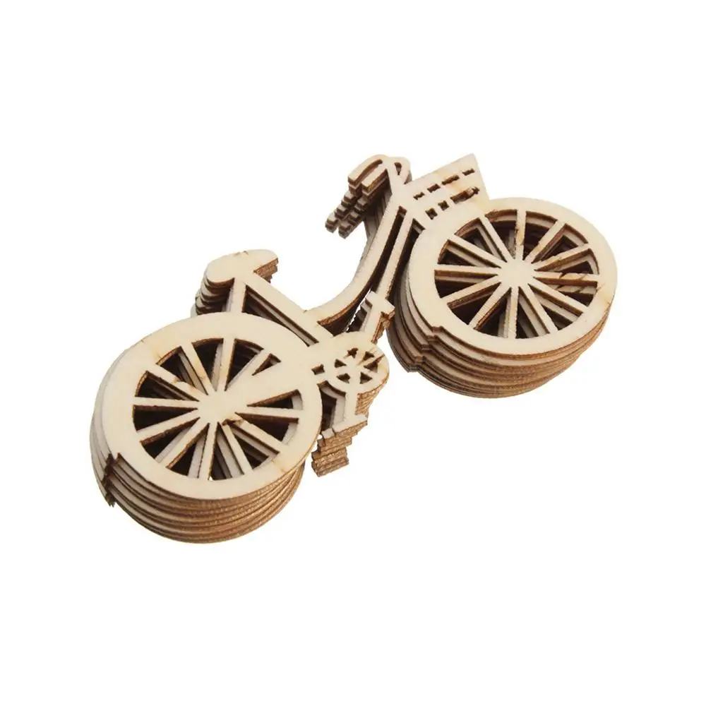 Wooden Bicycle Bike Cutout Veneers Slices DIY Crafting Ornament For Wedding Engagement Festival Theme Party