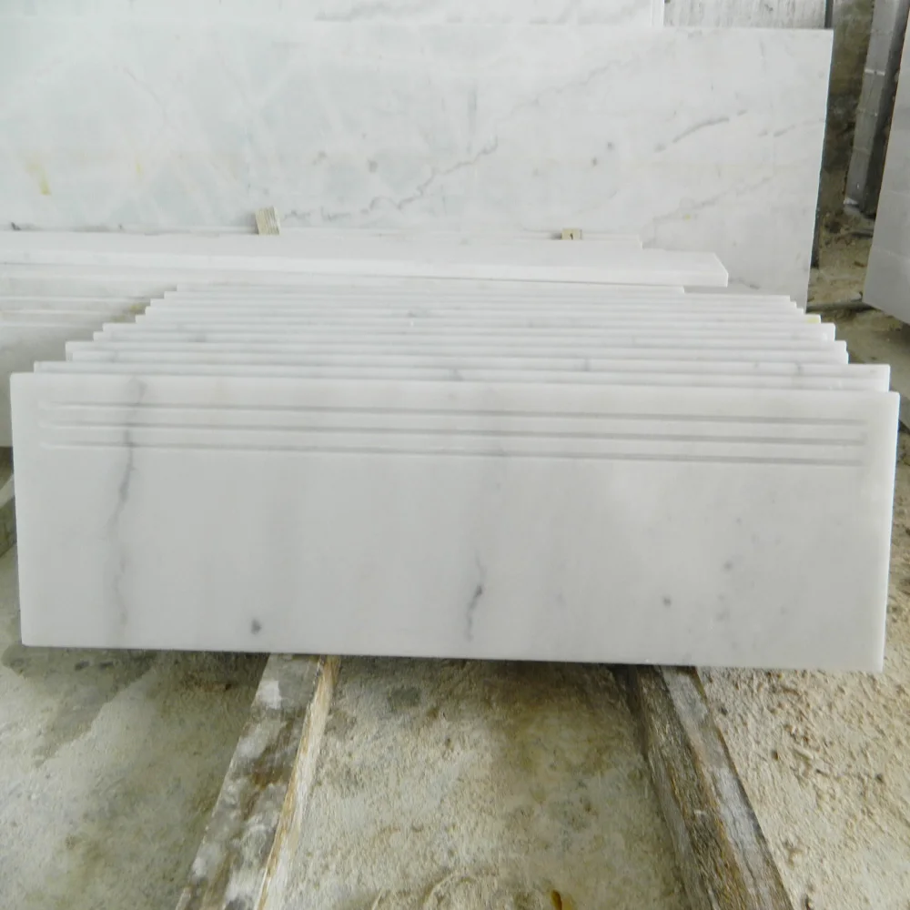 New Design Cheap Price White Anti-slip  Stairs Marble