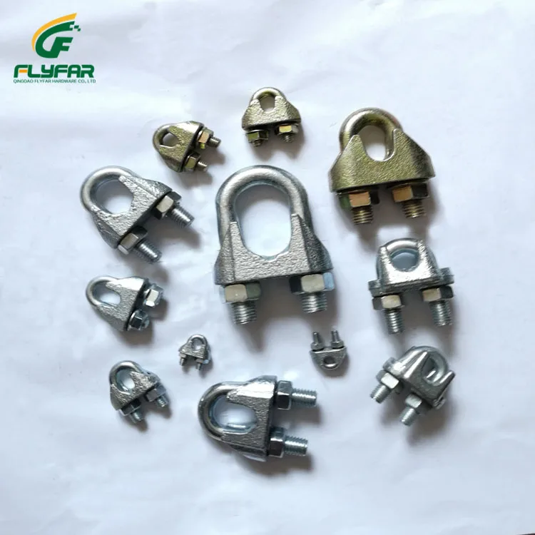 Yellow Zinc Plated Malleable Steel Wire Rope Clip DIN1142