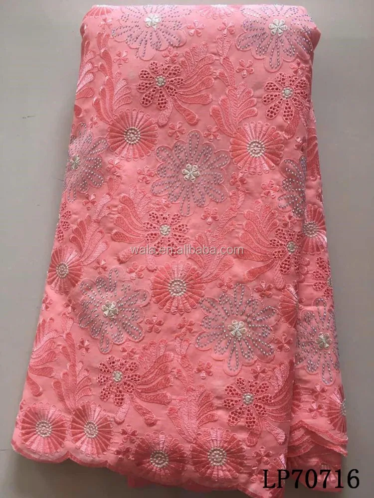 LP70716 Top selling 100% cotton plain swiss fabric/soft African voile lace for clothes making