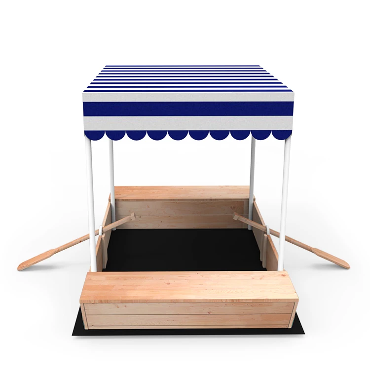 Garden Beach Lawn Backyard Kids Boat Wooden Sandbox for Children Playground