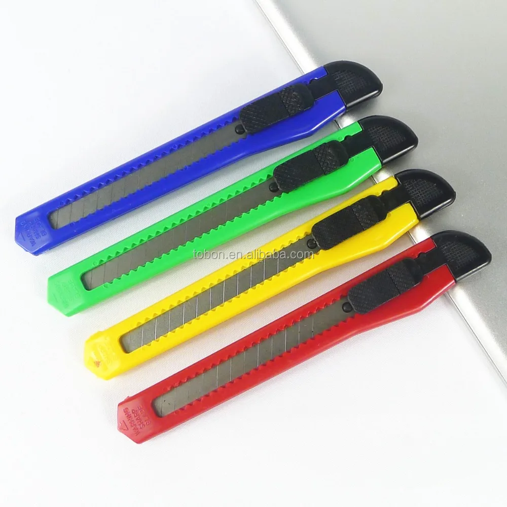 Оптовая продажа, простой выдвижной пластиковый универсальный нож 9 мм с защелкивающимся лезвием