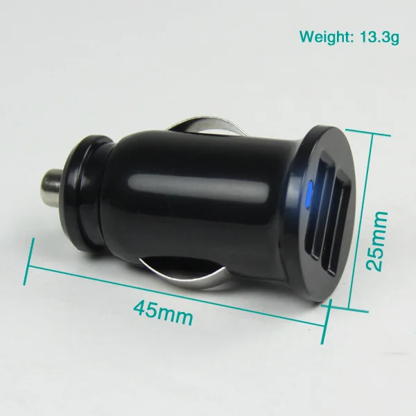 
High quality lowest price 2.4A dual usb port mobile phone mini car charger 