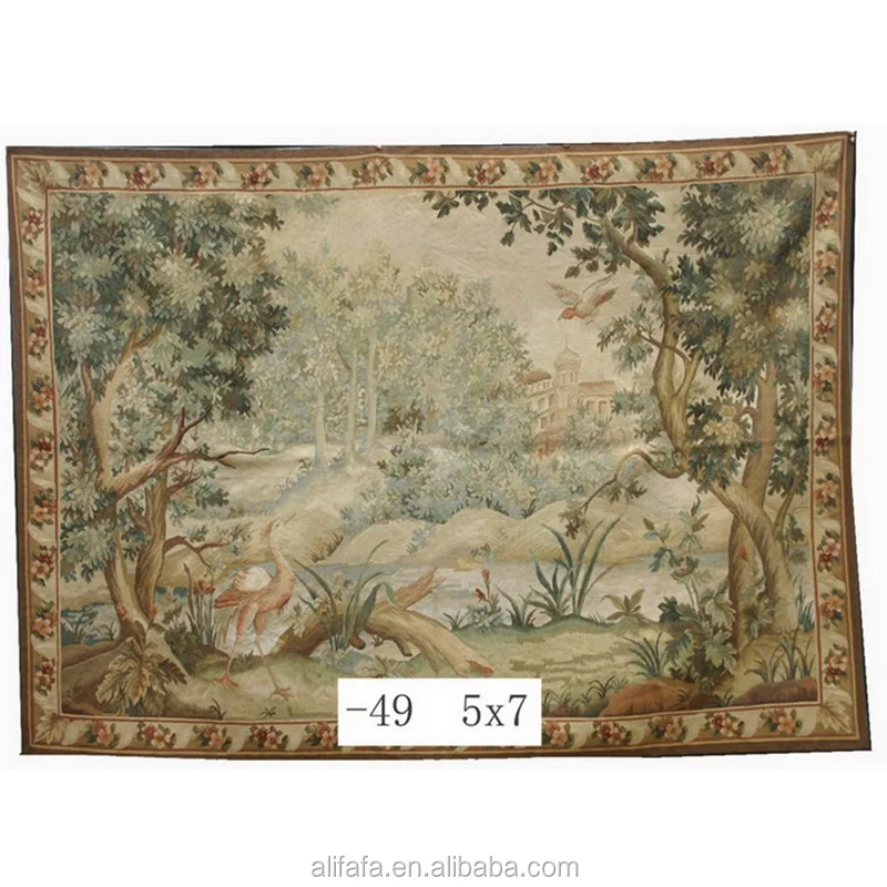 aubusson tapestry rug, flat woven, 100% New Zealand wool