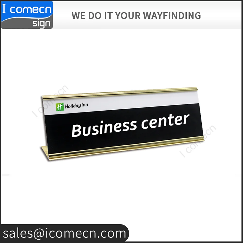 Blank illuminated engraved table sign holder /countertop table signs,standing desk nameplates