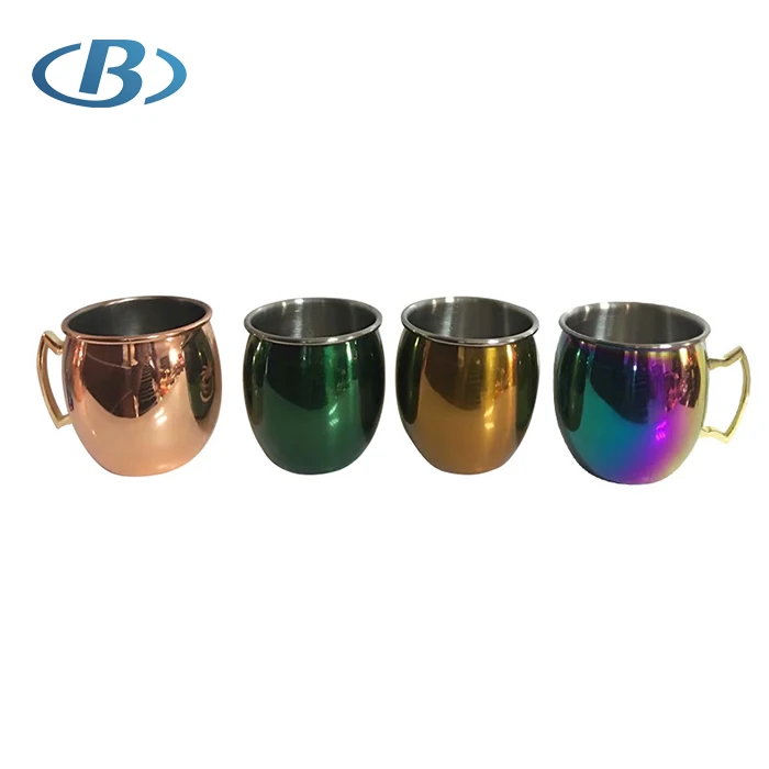 High Quality 16oz Stainless Steel Julep Moscow Mule Mug Beer Cup with Different Color