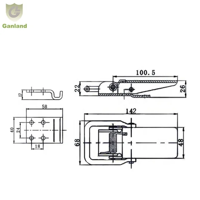 GL-14118 сверхмощный крепежный зажим над центральной защелкой