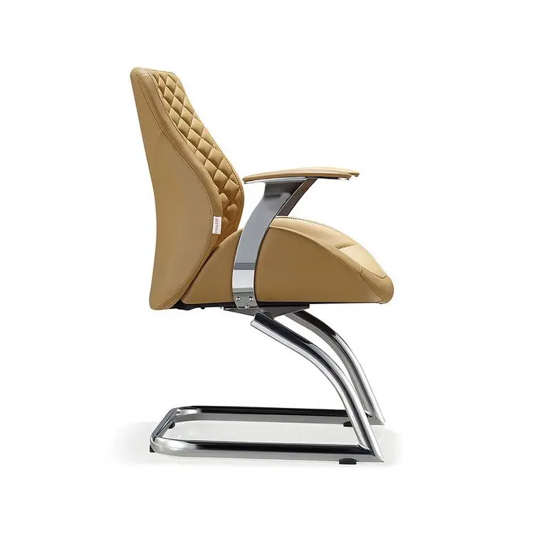 
Hot Sales Middle Back Brown Leather Conference Chair With Adjustable Armrest Office Chairs 