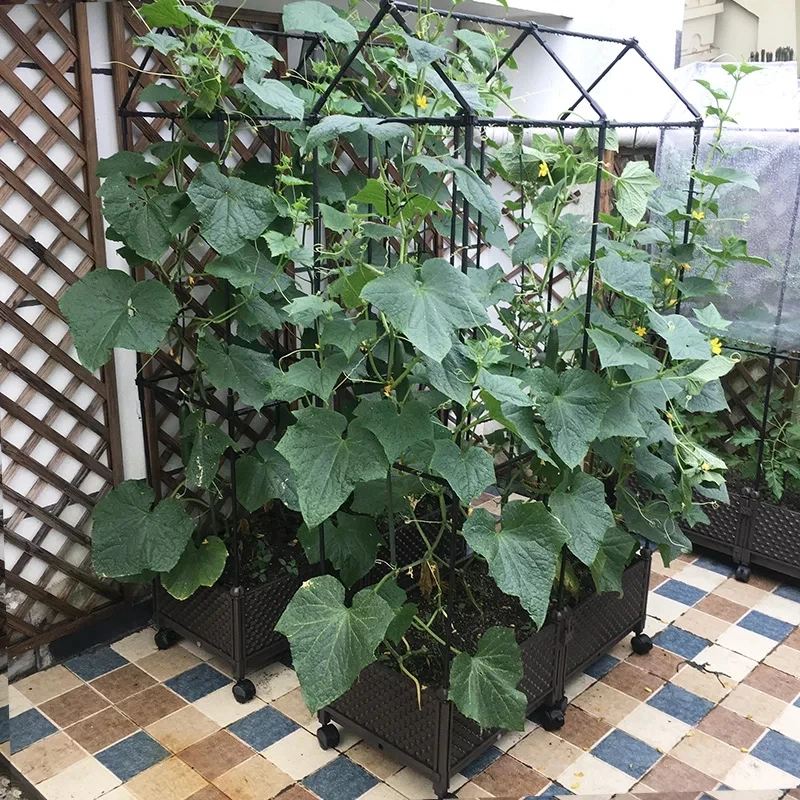 Suntour China Factory Wholesale Fancy Plastic Planter Box For Balcony Yard Garden