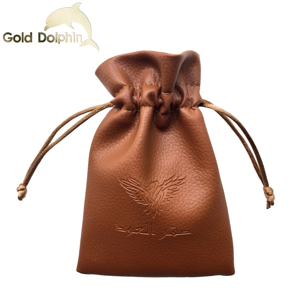 PU leather jewelry bag pouch with drawstring