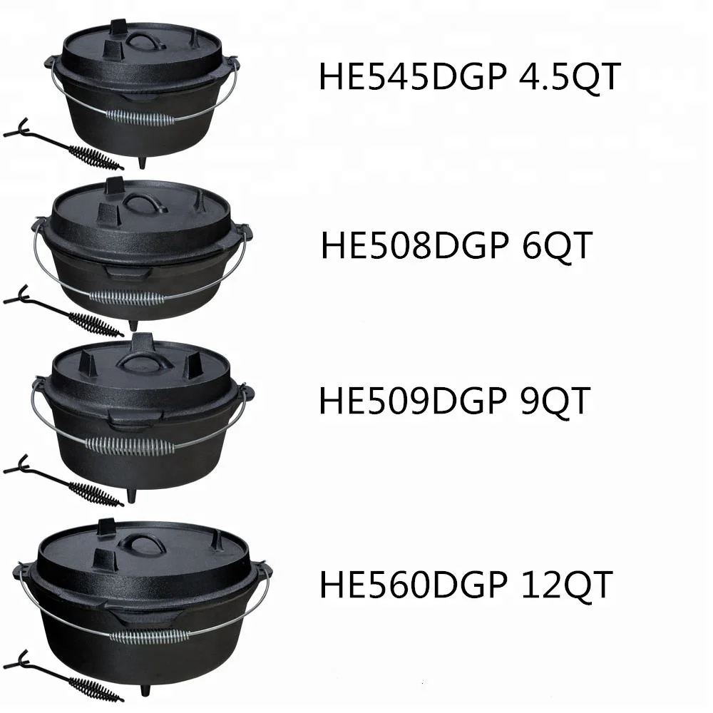 Best-Duty Cast Iron Potjie pot with three legs